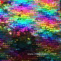 Rainbow Colorful red Sequin Embroidery Fabric